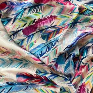 100% silk Gottex “Les Plumes” pareo scarf